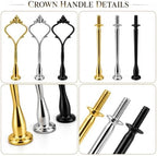 6 Sets 3 Tier Cake Stand Hardware Kit, Silver Gold Black Tiered Tray Rods with Crown Handles, Screws and Washers, alternate
