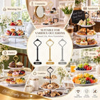6 Sets 3 Tier Cake Stand Hardware Kit, Silver Gold Black Tiered Tray Rods with Crown Handles, Screws and Washers, alternate