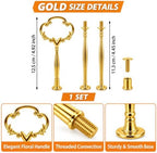 6 Sets 3 Tier Cake Stand Hardware Kit, Silver Gold Black Tiered Tray Rods with Crown Handles, Screws and Washers, alternate