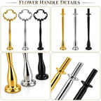 6 Sets 3 Tier Cake Stand Hardware Kit, Silver Gold Black Tiered Tray Rods with Crown Handles, Screws and Washers, alternate