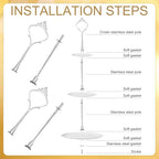 6 Sets 3 Tier Cake Stand Hardware Kit - Tiered Fruit Cake Plate Stand Holder Support Silver Crown for Cake Stand, alternate