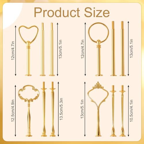 6 Sets 3 Tier Cake Stand Hardware Kit - Tiered Tray Hardware Fittings Hardware Fittings Stacking Wedding for, alternate view