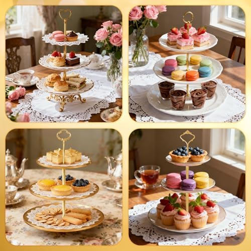 6 Sets 3 Tier Cake Stand Hardware Kit - Tiered Tray Hardware Fittings Hardware Fittings Stacking Wedding for, alternate view