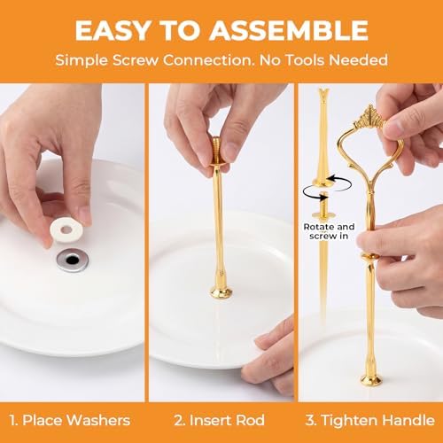 6 Sets 3 Tier Cake Stand Hardware, Tiered Tray Hardware Kit, Vintage Crown Cake Fruit Food Plate Stand Fitting, alternate