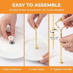 6 Sets 3 Tier Cake Stand Hardware, Tiered Tray Hardware Kit, Vintage Crown Cake Fruit Food Plate Stand Fitting, alternate