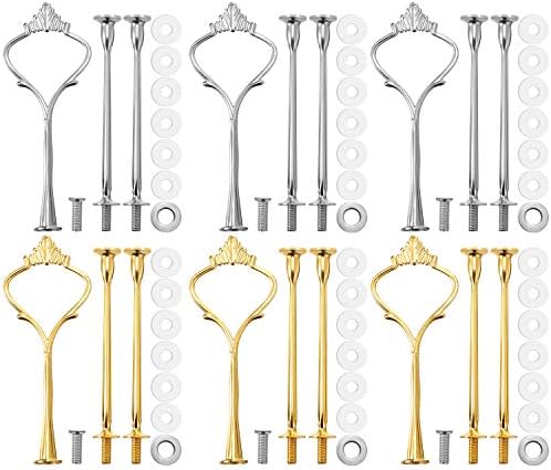 6 Sets 3 Tier Cake Stand Hardware Tiered Tray Plate Hardware Kit Heavy Metal Cake Fruit Food Plate Stand Fitting