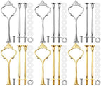 6 Sets 3 Tier Cake Stand Hardware Tiered Tray Plate Hardware Kit Heavy Metal Cake Fruit Food Plate Stand Fitting