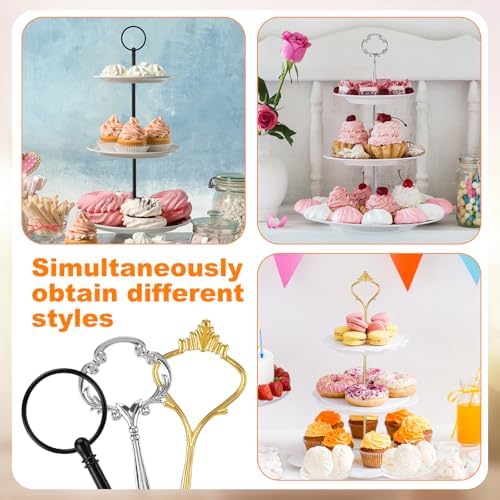 6 Sets 3 Tier Cake Stand Hardware Tiered Tray Plate Hardware Kit Heavy Metal Cake Fruit Food Plate Stand Fitting, alternate