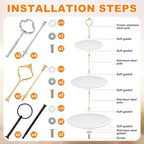 6 Sets 3 Tier Cake Stand Hardware Tiered Tray Plate Hardware Kit Heavy Metal Cake Fruit Food Plate Stand Fitting, alternate