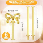 6 Sets 3 Tiered Tray Hardware Kit, Bow, Gold in Gold, alternate view 3