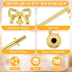 6 Sets 3 Tiered Tray Hardware Kit, Bow, Gold in Gold, alternate view 4