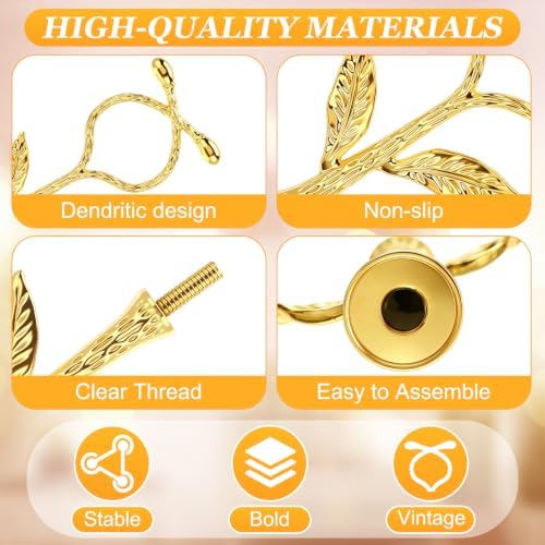 6 Sets 3 Tiered Tray Hardware Kit, Leaf Center, Gold in Gold, alternate view 4
