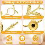 6 Sets 3 Tiered Tray Hardware Kit, Leaf Center, Gold in Gold, alternate view 4
