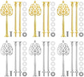 6 Sets 3 Tiered Tray Hardware Kit, Royal Crown, Silver, Gold in Silver, Gold