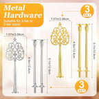 6 Sets 3 Tiered Tray Hardware Kit, Royal Crown, Silver, Gold in Silver, Gold, alternate view 3