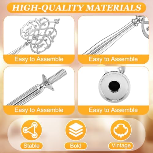 6 Sets 3 Tiered Tray Hardware Kit, Royal Crown, Silver, Gold in Silver, Gold, alternate view 4