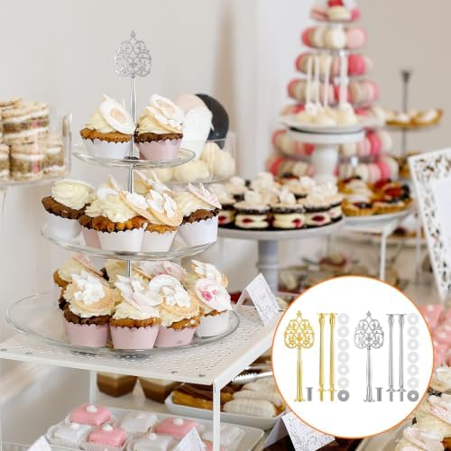 6 Sets 3 Tiered Tray Hardware Kit, Royal Crown, Silver, Gold in Silver, Gold, alternate view 7