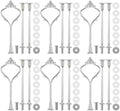 6 Sets 3 Tiered Tray Hardware Kit, Simple, Silver in Silver