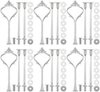 6 Sets 3 Tiered Tray Hardware Kit, Simple, Silver in Silver