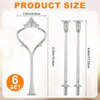6 Sets 3 Tiered Tray Hardware Kit, Simple, Silver in Silver, alternate view 3