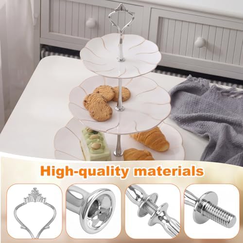 6 Sets 3 Tiered Tray Hardware Kit, Simple, Silver in Silver, alternate view 4
