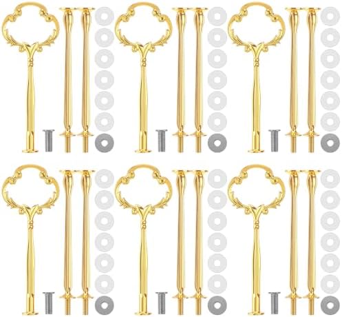 6 Sets 3 Tiered Tray Hardware Kit, Sun Flower, Gold in Gold