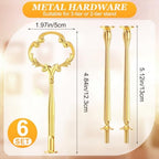 6 Sets 3 Tiered Tray Hardware Kit, Sun Flower, Gold in Gold, alternate view 3