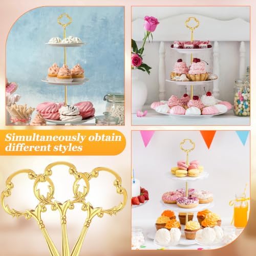6 Sets 3 Tiered Tray Hardware Kit, Sun Flower, Gold in Gold, alternate view 5