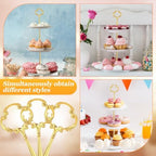 6 Sets 3 Tiered Tray Hardware Kit, Sun Flower, Gold in Gold, alternate view 5