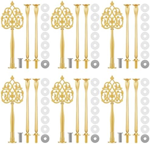 6 Sets 3 Tiered Tray Hardware Kit, Vintage, Gold in Gold