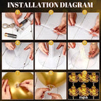 6 Sets 60 Pcs Lighted Balloons Centerpiece Table, Gold in 10 Count (Pack of 6) in Gold, alternate view 4