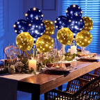 6 Sets 60 Pcs Lighted Balloons Centerpiece Table, Navy Blue in 10 Count (Pack of 6) in Navy Blue, alternate view 2