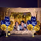 6 Sets 60 Pcs Lighted Balloons Centerpiece Table, Navy Blue in 10 Count (Pack of 6) in Navy Blue, alternate view 6