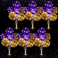 6 Sets 60 Pcs Lighted Balloons Centerpiece Table, Purple in 10 Count (Pack of 6) in Purple