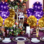 6 Sets 60 Pcs Lighted Balloons Centerpiece Table, Purple in 10 Count (Pack of 6) in Purple, alternate view 2