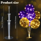6 Sets 60 Pcs Lighted Balloons Centerpiece Table, Purple in 10 Count (Pack of 6) in Purple, alternate view 3