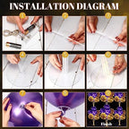 6 Sets 60 Pcs Lighted Balloons Centerpiece Table, Purple in 10 Count (Pack of 6) in Purple, alternate view 4