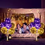6 Sets 60 Pcs Lighted Balloons Centerpiece Table, Purple in 10 Count (Pack of 6) in Purple, alternate view 6