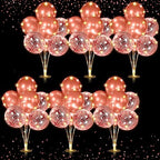 6 Sets 60 Pcs Lighted Balloons Centerpiece Table, Rose Gold in 10 Count (Pack of 6) in Rose Gold