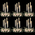 6 Sets Acrylic Candelabra Centerpieces for Table,5 Arm Clear Candle Holder in Clear