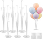 6 Sets Balloon Stand Kits, Balloon Holders Table Centerpieces in 6 Count (Pack of 1) in 6 Pack Clear