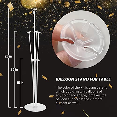 6 Sets Balloon Stand Kits, Balloon Holders Table Centerpieces in 6 Count (Pack of 1) in 6 Pack Clear, alternate view 3