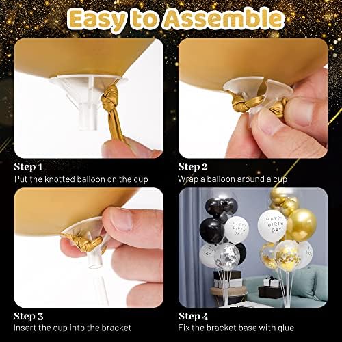 6 Sets Balloon Stand Kits, Balloon Holders Table Centerpieces in 6 Count (Pack of 1) in 6 Pack Clear, alternate view 5