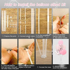 6 Sets Balloon Sticks with Base for Table Balloon Stand Kit for Floor in White, alternate view 5