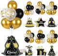 6 Sets Birthday Balloon Stand Kit for Table Happy Birthday Black Gold Balloon Centerpiece Decor Black and Gold