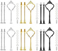 6 Sets Cake Tier Stacking Kit - 3 Tier Stand with Crown Type Cake Tray, Fruit Tray & Silicon Molds Tiered Tray