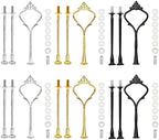 6 Sets Cake Tier Stacking Kit - 3 Tier Stand with Crown Type Cake Tray, Fruit Tray & Silicon Molds Tiered Tray
