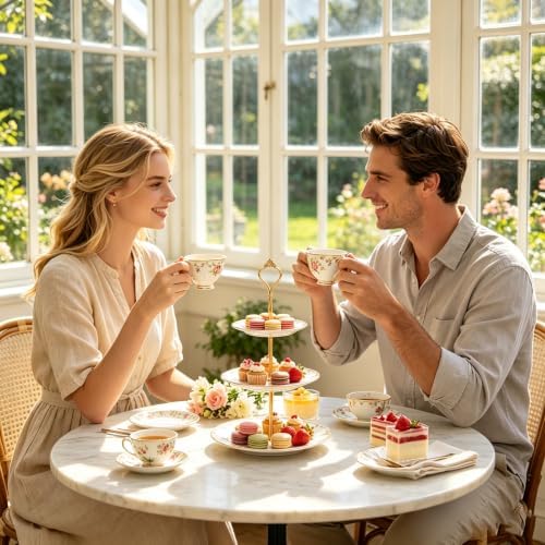 6 Sets Cake Tier Stacking Kit - 3 Tier Stand with Crown Type Cake Tray, Fruit Tray & Silicon Molds Tiered Tray, alternate