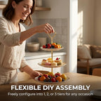 6 Sets Cake Tier Stacking Kit - 3 Tier Stand with Crown Type Cake Tray, Fruit Tray & Silicon Molds Tiered Tray, alternate