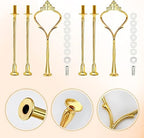 6 Sets Cake Tier Stacking Kit - 3 Tier Stand with Crown Type Cake Tray, Fruit Tray & Silicon Molds Tiered Tray, alternate